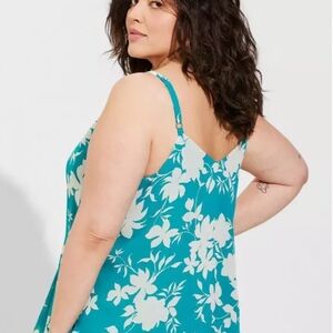 Torrid Teal Floral Print Top